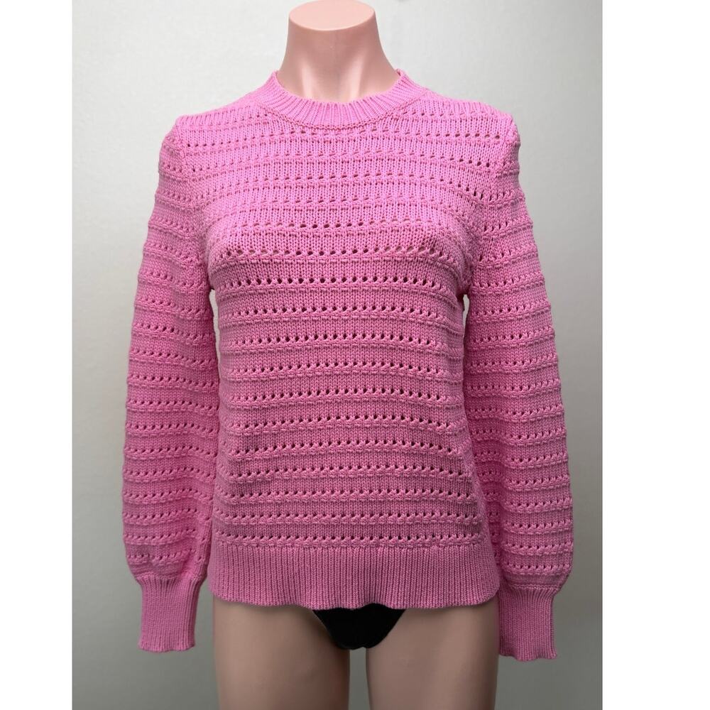 J.Crew Pink Pointelle Open Knit Sweater Women S